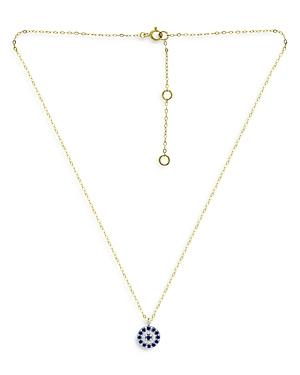 Bloomingdale's X Marc & Marcella Diamond & Synthetic Sapphire Pendant Necklace In 18k Yellow Gold & Sterling Silver, 0.05 Ct. T.w, 16-18 - 100% Exclusive