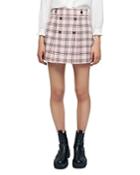 Maje Jalisa Plaid Pleated Mini Skirt