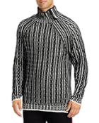 Karl Lagerfeld Paris Cable Knit Zipper Sweater
