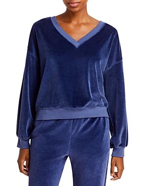 Amo Velour V Neck Sweatshirt