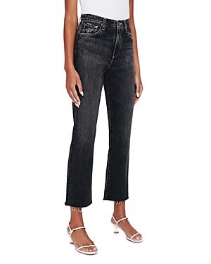 Ag Alexxis Sabotage Hem Crop Jeans In Shadow Black