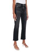 Ag Alexxis Sabotage Hem Crop Jeans In Shadow Black
