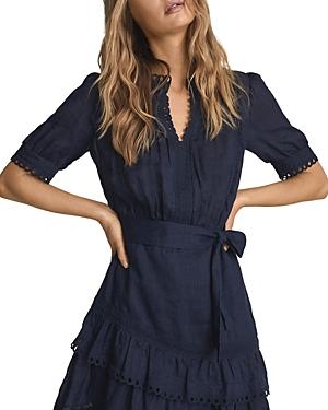 Reiss Pauline Embroidered Ruffle Dress