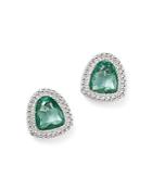 Judith Ripka Sterling Silver Margot Stud Earrings With Paraiba Spinel