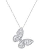 Bloomingdale's Diamond Round & Baguette Butterfly Pendant Necklace In 14k White Gold, 1.0 Ct. T.w. - 100% Exclusive