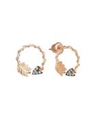 Kismet By Milka 14k Rose Gold Champagne Diamond Mini Curled Arrow Earrings