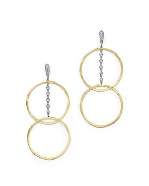 Meira T 14k White And Yellow Gold Diamond Open Circle Dangle Earrings