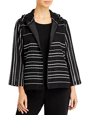 Caroline Rose Ruched Collar Cropped Cardigan Sweater