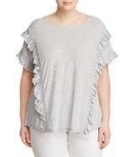 Vince Camuto Plus Smocked Ruffle Knit Top