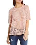 Bcbgeneration Sheer Crossback Lace Top
