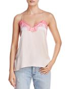 Cami Nyc Lace-trimmed Silk Racerback Top