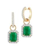 Mateo 14k Yellow Gold Emerald & Diamond Drop Earrings