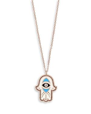 Bloomingdale's Diamond Accent Hamsa Pendant Necklace In 14k Rose Gold, 15 - 100% Exclusive