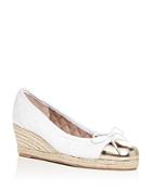 Paul Mayer Women's Just Quilted Leather Espadrille Wedge Pumps