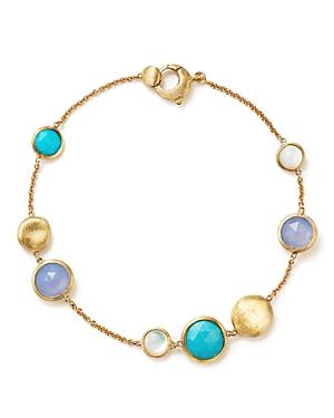 Marco Bicego 18k Yellow Gold Jaipur Bracelet With Turquoise, Mother-of-pearl And Chalcedony - 100% Exclusive