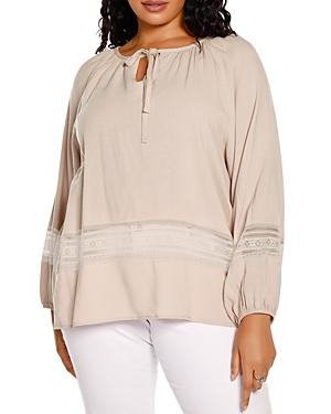 Belldini Plus Long Sleeve Blouson Top