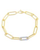 Bloomingdale's Diamond Paperclip Bracelet In 14k White & Yellow Gold, 0.70 Ct. T.w. - 100% Exclusive