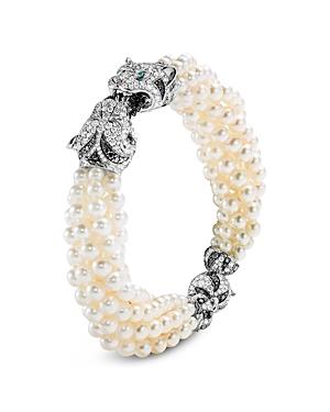 John Hardy 18k White Gold Cinta Macan Pearl Bracelet With Diamonds & Gemstones - 100% Exclusive