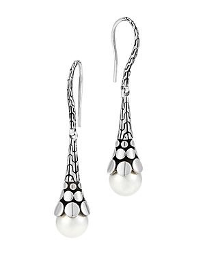 John Hardy Dot Sterling Silver Earrings With Cultured Freshwater Pearls