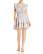 Aqua Floral Print Ruffled Mini Dress - 100% Exclusive