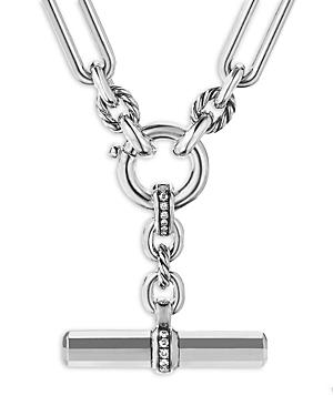 David Yurman Sterling Silver Lexington Link Necklace With Diamonds, 18