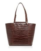 Max Mara Croc-embossed Leather Wing Tote