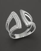 Diamond Open Geometric Ring In 14k White Gold, .30 Ct. T.w.