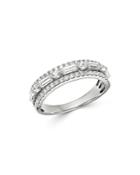 Bloomingdale's Round & Baguette Diamond Band In 14k White Gold, 0.75 Ct. T.w. - 100% Exclusive