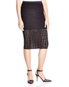 T By Alexander Wang Perforated Jacquard Jersey Pencil Skirt