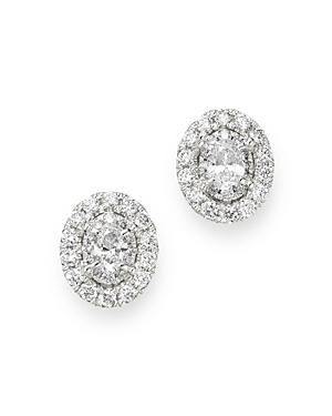 Bloomingdale's Diamond Oval Halo Stud Earrings In 14k White Gold, 0.5 Ct. T.w. - 100% Exclusive