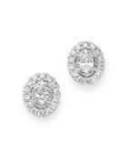 Bloomingdale's Diamond Oval Halo Stud Earrings In 14k White Gold, 0.5 Ct. T.w. - 100% Exclusive
