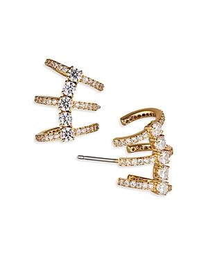 Nadri Love All Cubic Zirconia Caged Stud Earrings In 18k Gold Plated