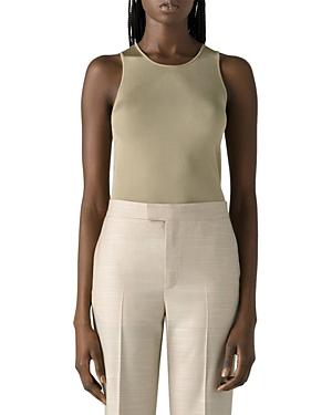 St. John Ribbed Sleeveless Top