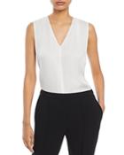 Boss Iemilyne White Crepe D'chine Top