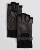 John Varvatos Fingerless Leather Driving Gloves