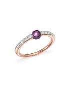 Pomellato M'ama Non M'ama Ring With Amethyst And Diamonds In 18k Rose Gold