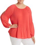 Estelle Pleated Cutout-sleeve Top - 100% Exclusive