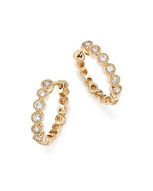 Diamond Milgrain Bezel Hoop Earrings In 14k Yellow Gold, .25 Ct. T.w. - 100% Exclusive