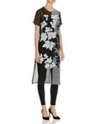 Vince Camuto Sheer Floral Print Tunic