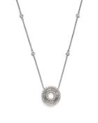 Bloomingdale's Diamond Round & Baguette Circle Pendant Necklace In 14k White Gold, 1.15 Ct. T.w. - 100% Exclusive