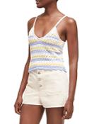 French Connection Nora Striped Crochet Sleeveless Top