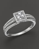 Princess-cut Diamond Centerstone Ring In 18 Kt. White Gold, 0.75 Ct. T.w.