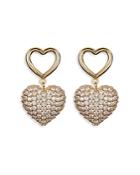 Luv Aj Pave Puffy Heart Drop Earrings