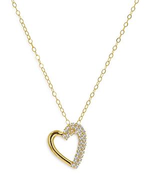 Rachel Reid 14k Yellow Gold Diamond Pave Open Heart Pendant Necklace, 16-20