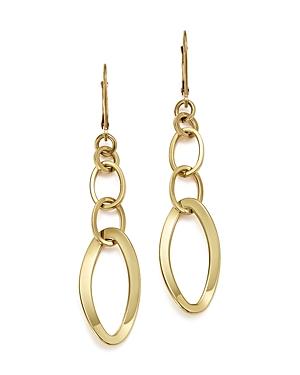 14k Yellow Gold Triple Oval Link Earrings