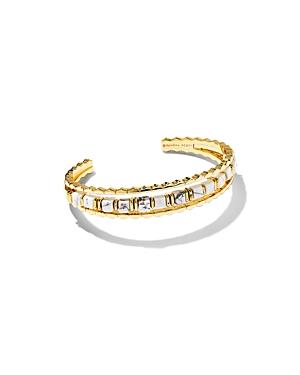 Kendra Scott Ember Gemstone Triple Row Cuff Bracelet In 14k Gold Plated