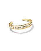 Kendra Scott Ember Gemstone Triple Row Cuff Bracelet In 14k Gold Plated