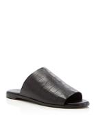 Rachel Zoe Belcaro Croc-embossed Slide Flat Sandals