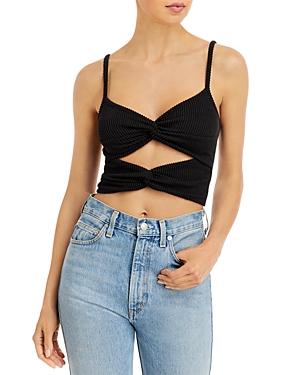 Vintage Havana Twist Front Cutout Cropped Top