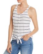 Chaser Striped Tie-front Tank